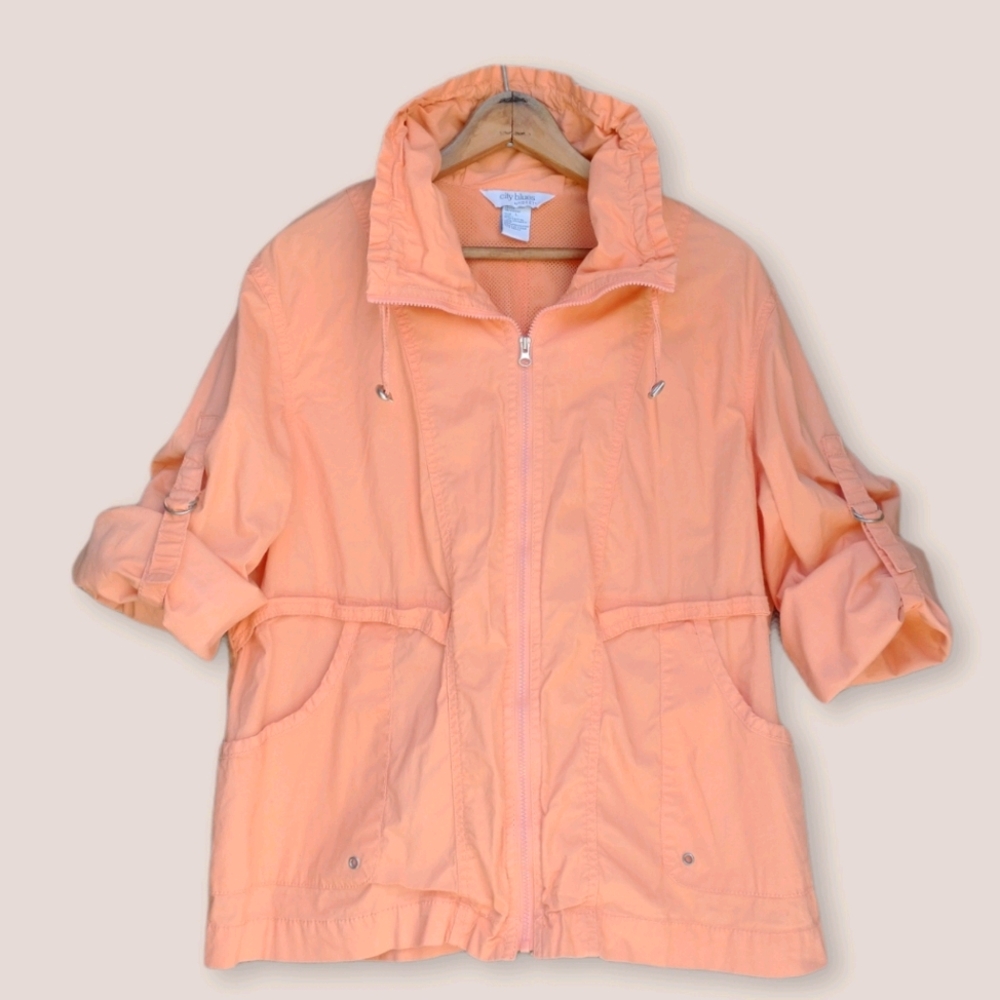City Blues by Koret Orange Windbreaker Size Large